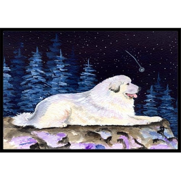 Carolines Treasures Carolines Treasures SS8438MAT 18 x 27 in. Starry Night Great Pyrenees Indoor Outdoor Doormat SS8438MAT - main